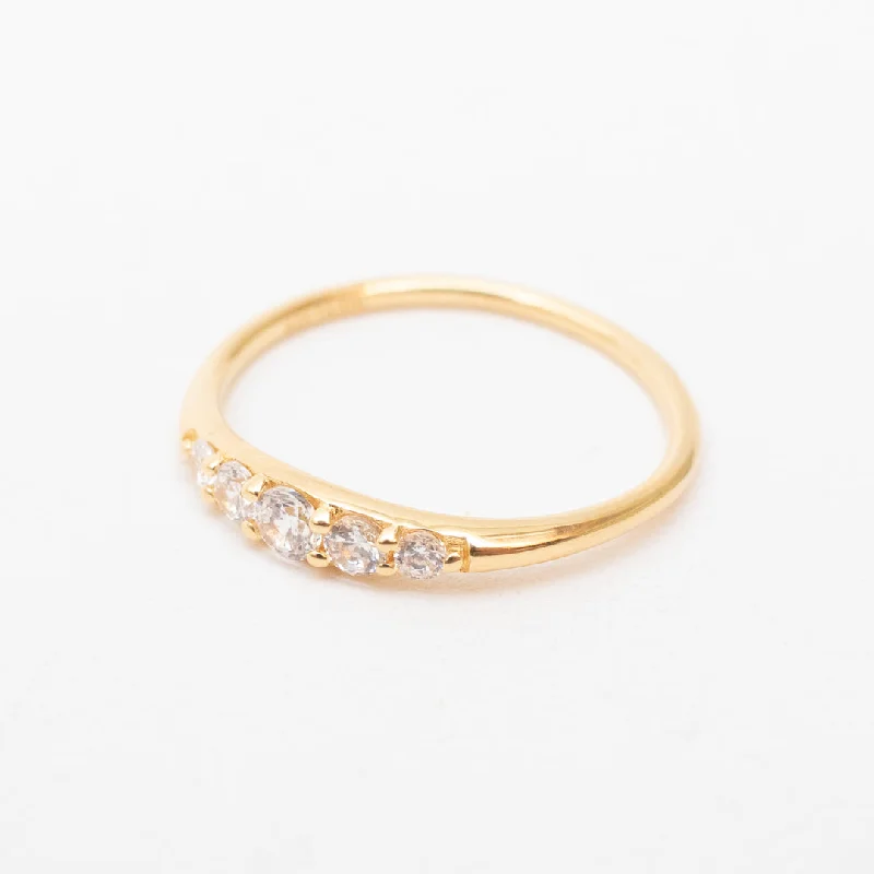 Affordable Wedding Rings-Gold Vermeil Tapered CZ Band