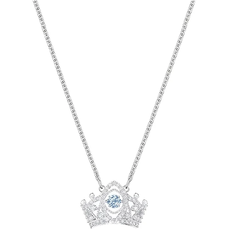 Swarovski Women's Pendant Necklace - Bee A Queen Crown Motif Blue Crystal | 5501080