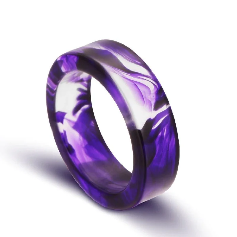 Unique Wedding Bands-Flaming Soul Resin Ring