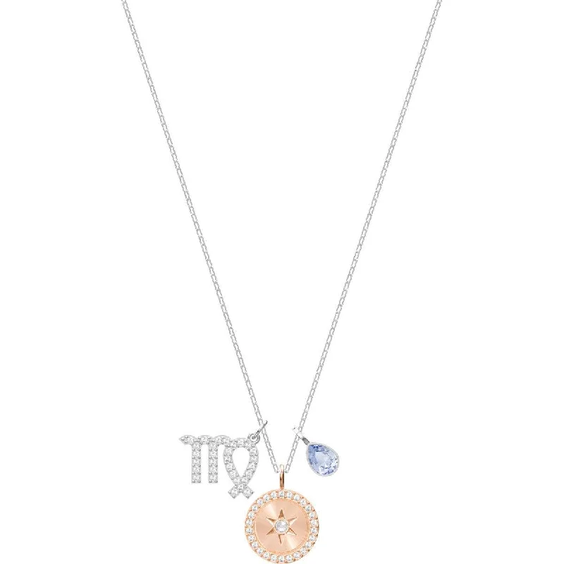 Swarovski Women's Pendant Necklace - Zodiac Virgo Sign Rhodium Plated | 5349224