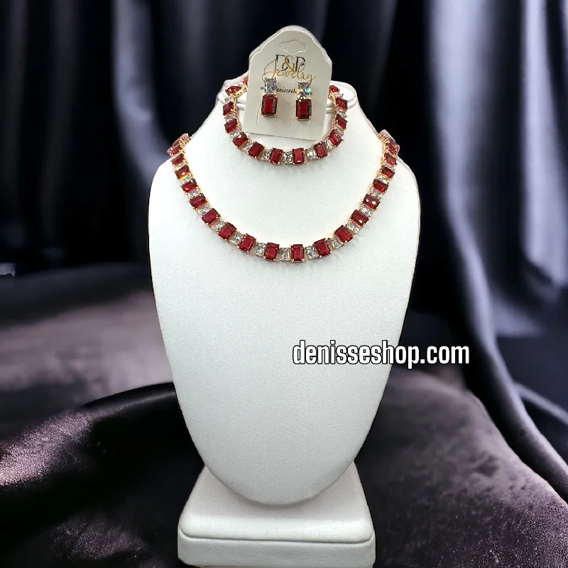 14K RED NECKLACE SET C1195