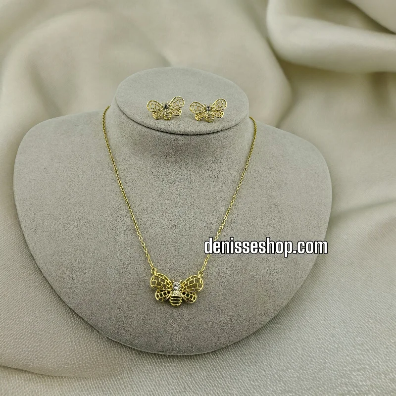 14K BEE NECKLACE SET 18'' C25