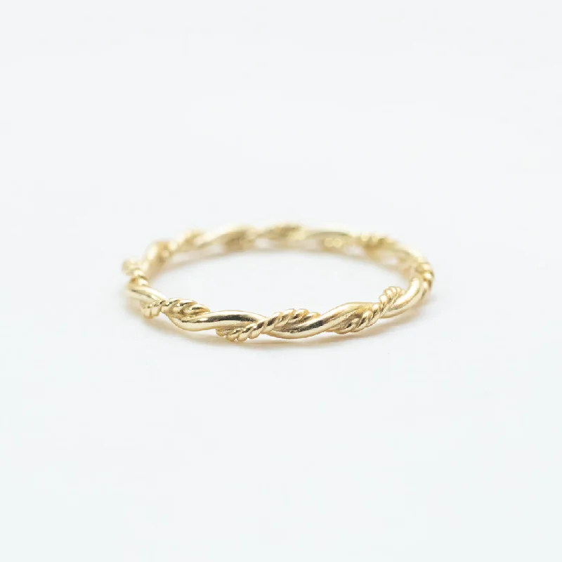 Wedding Bands for Women-Gold Plated Double Twisted Ring