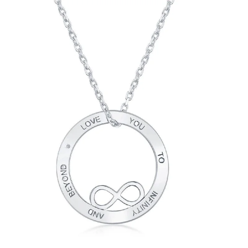 Sterling Silver Open Circle with Infinity Necklace