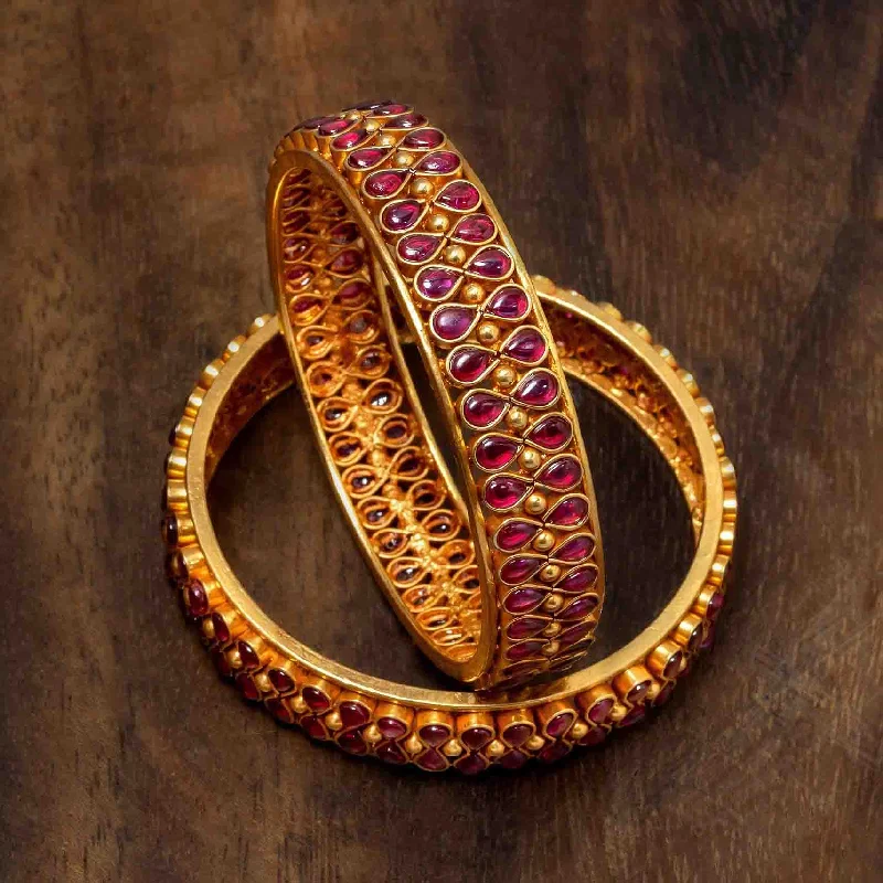 Simple Gold Bangles-Sreshta Bangle PSGRBSR15R-006