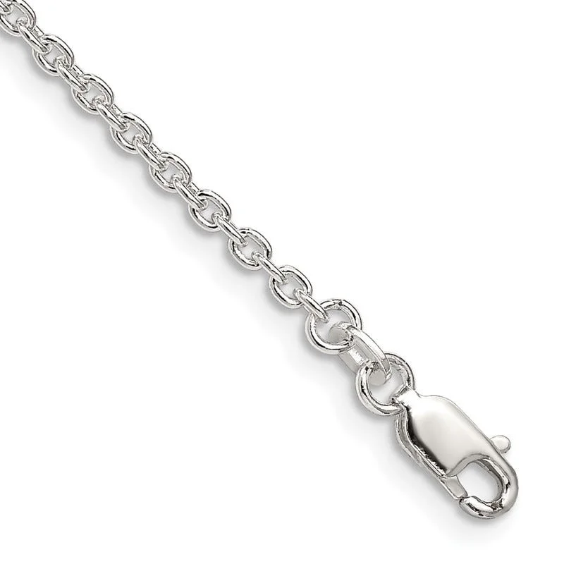 Unique Charms Bracelets-Sterling Silver 2.25mm Cable Chain Bracelet