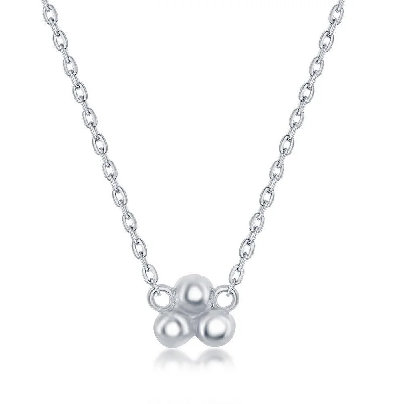 Sterling Silver Triple Bead Necklace