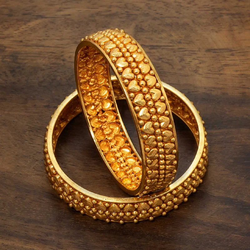 Dainty Bangle Sets for Weddings-Golden Gheru Bangle PGGRBSR5-22-024