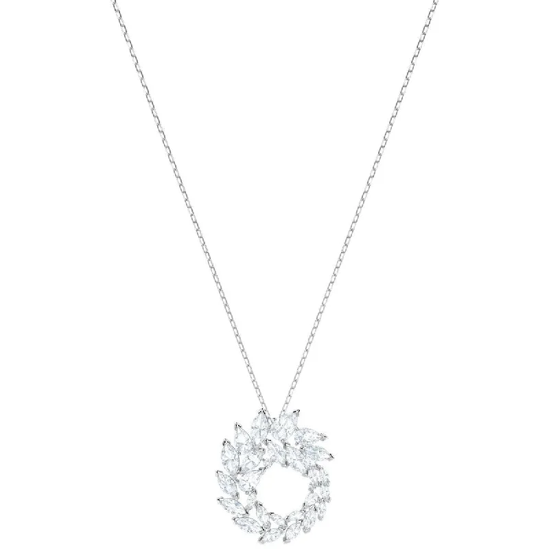 Swarovski Women's Necklace - Louison Swirl Leaf-Shaped Crystals Pendant | 5415989