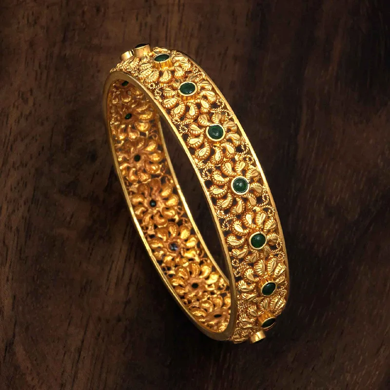 Luxury Gemstone Wedding Bangles-Gold Bangle PSGRBSR5G-26-055