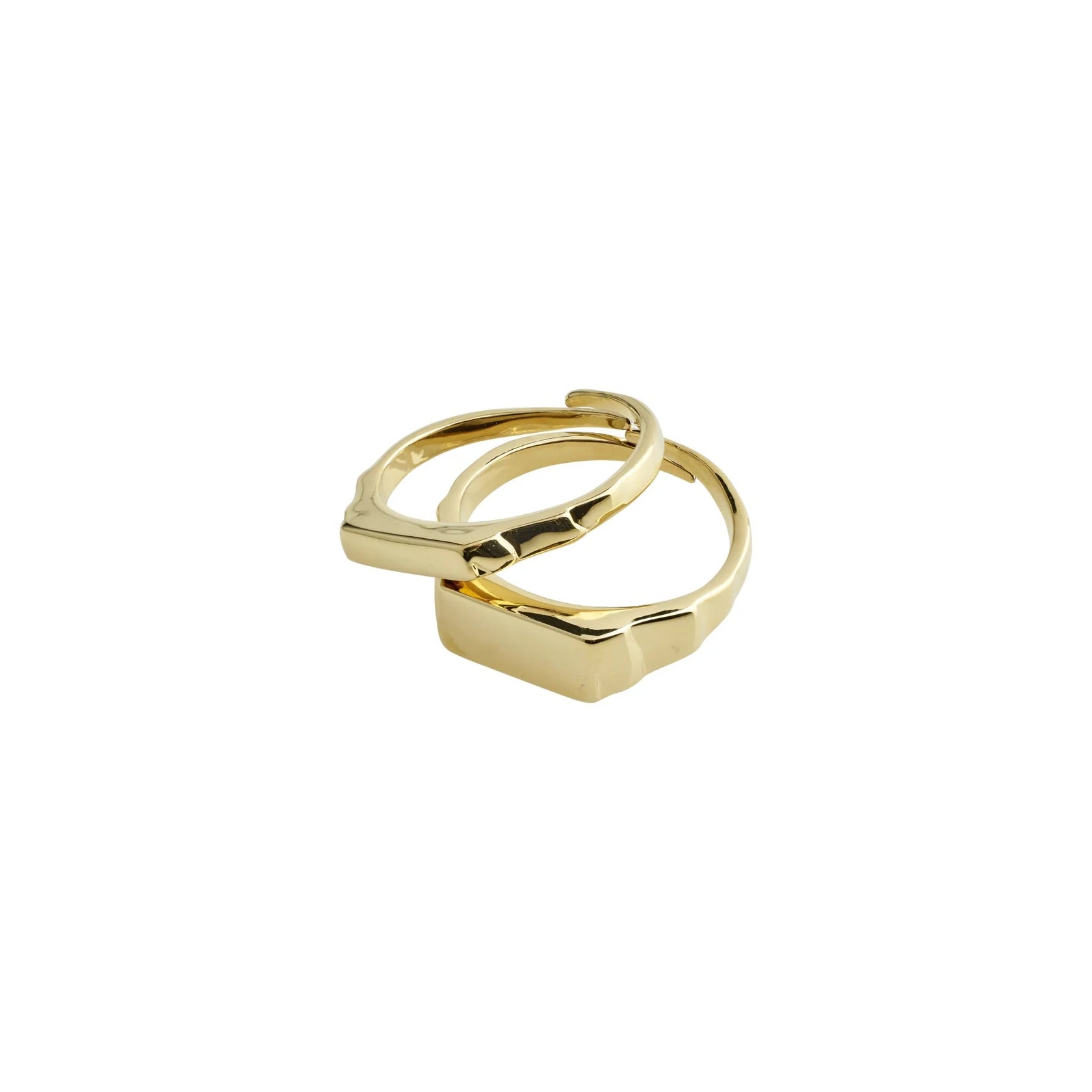 Luxury Gold Wedding Rings-Blink Gold Plated Ring Set