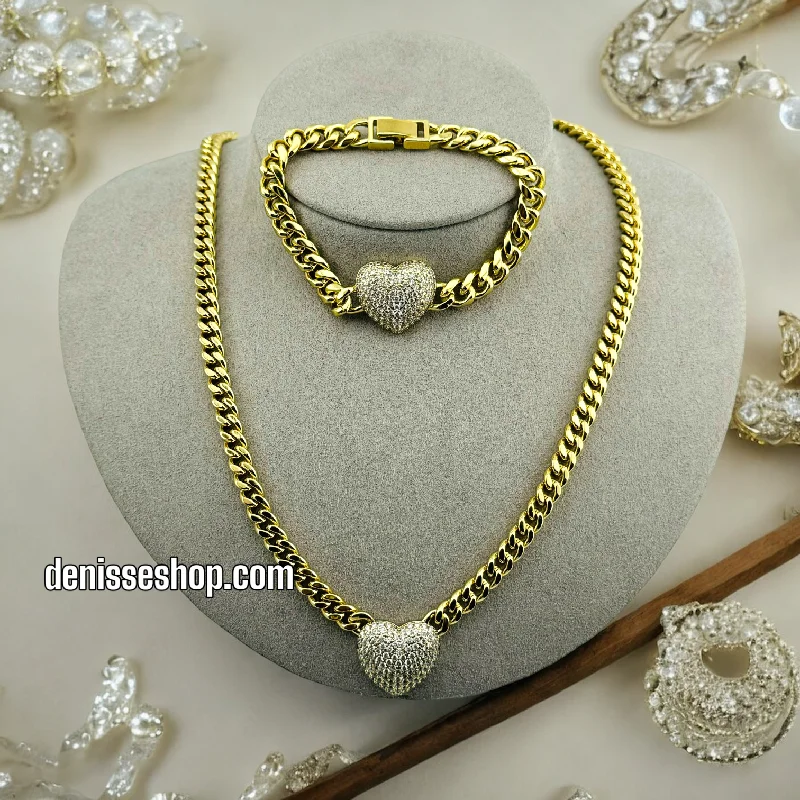 14K HEART NECKLACE SET N10