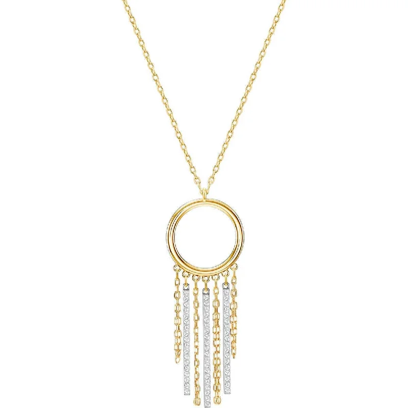 Swarovski Women's Necklace - Lyrebird Circle Crystal Fringed Pendant | 5381226