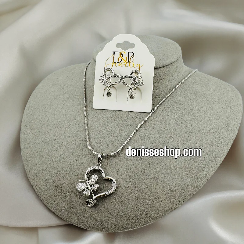 SILVER BUTTERFLY NECKLACE C42