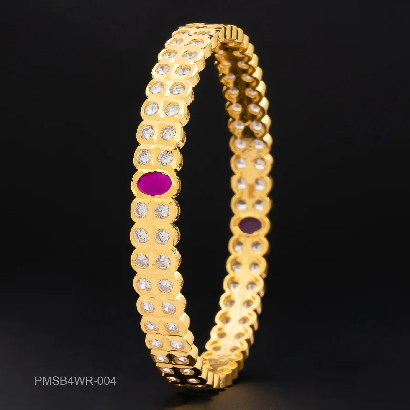 Luxury Gemstone Wedding Bangles-PREMIUM STONE BANGLE PMSB4WR-004