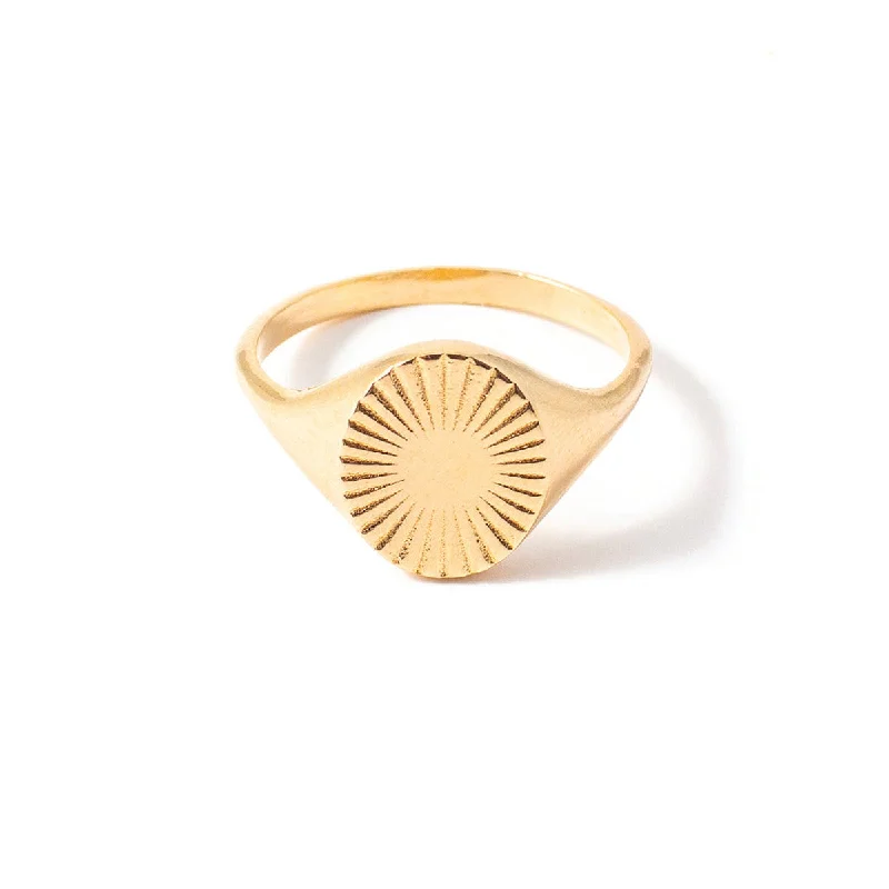 Modern Diamond Rings-Oro Gold Vermeil Ring