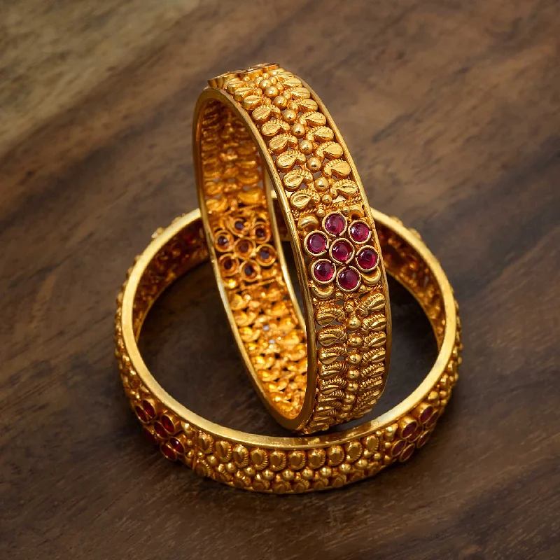 High-End Wedding Bangles-Stone Gheru Bangle PSGRBSR18R-23-006