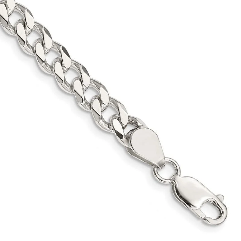 Adjustable Chain Bracelets-Sterling Silver 7mm Curb Chain Bracelet