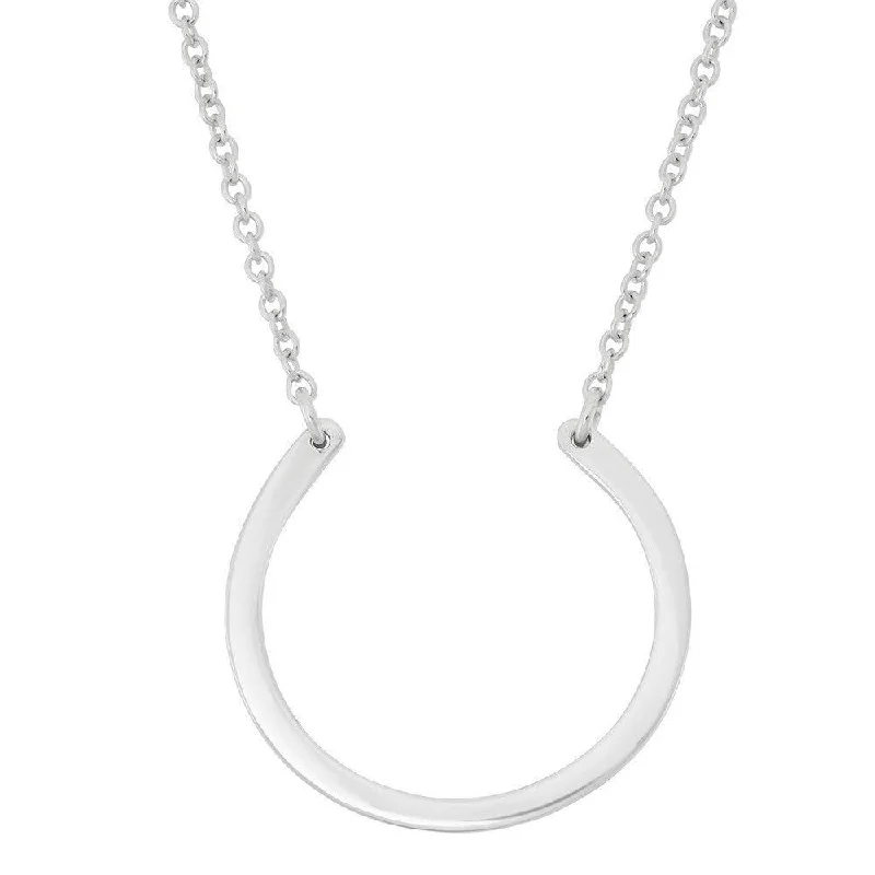 Sterling Silver Rounded Horseshoe Necklace