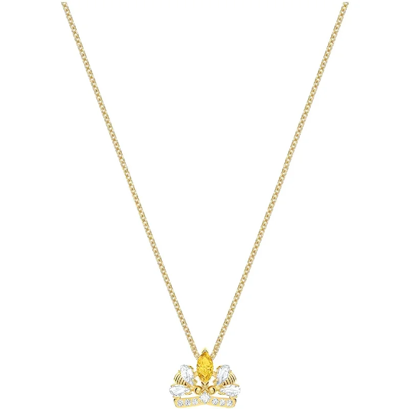 Swarovski Women's Necklace Bee A Queen White and Orange Crystal Gold Plated 5488187