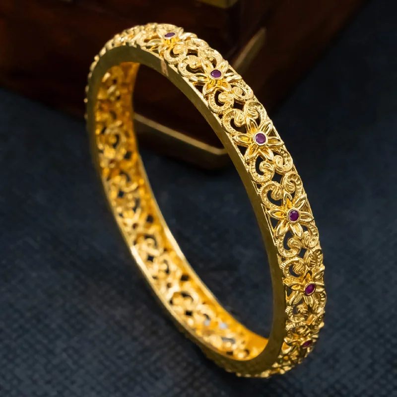 Gorgeous Gold Bangle Bracelets-Stone Gheru Bangle PSGRBSR1 042