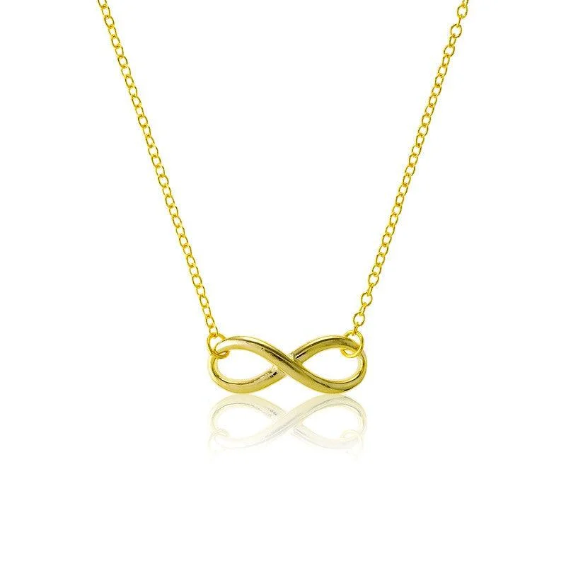 Sterling Silver Gold Plated Infinity Necklace