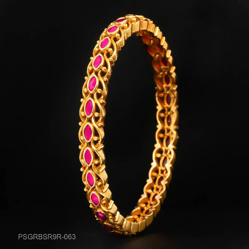 Stunning Wedding Bangle Bracelets Sets-STONE GHERU SRESHTA BANGLE PSGRBSR9R-063