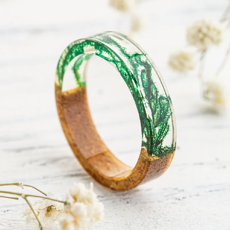 High-End Wedding Bands-Forest Soul Resin Ring