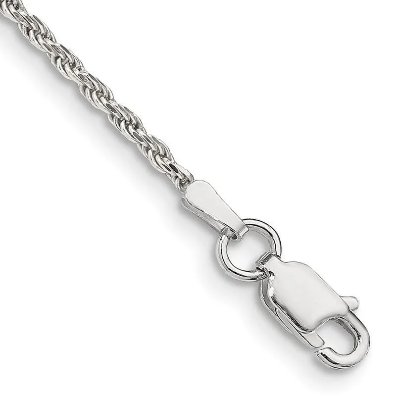 Unique Leather Bracelets-Sterling Silver 1.7mm Diamond-cut Rope Chain Bracelet