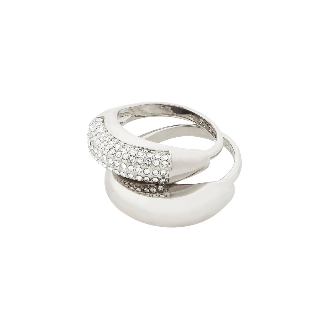 Silver Wedding Bands-Learn Silver Plated Crystal Ring Set