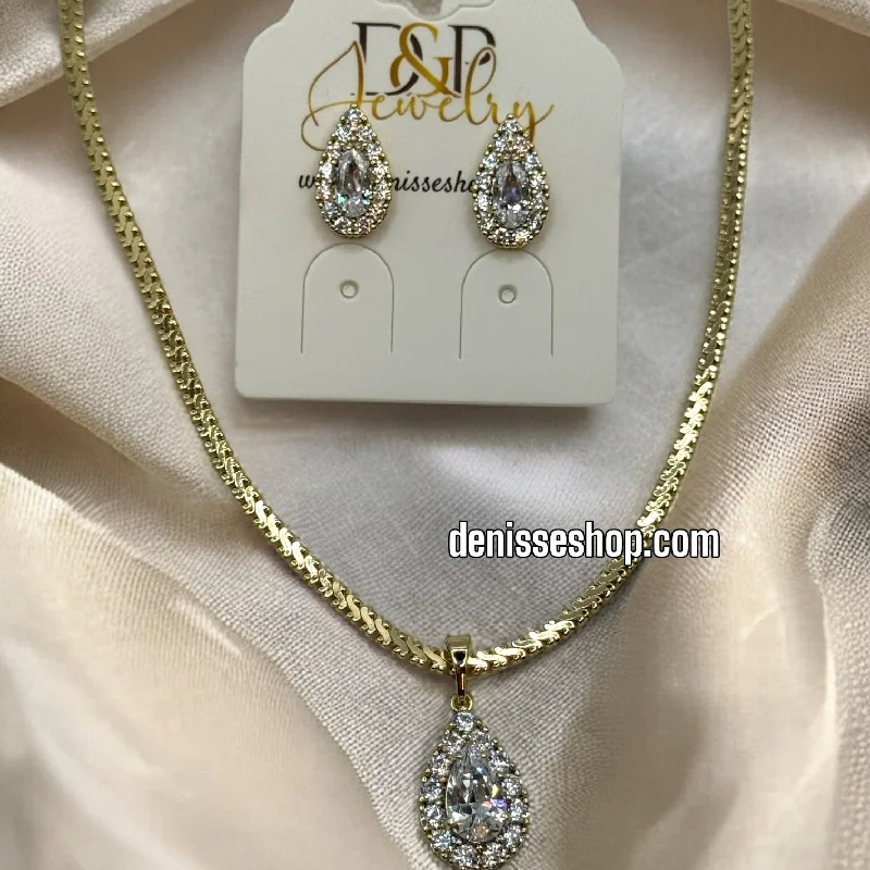 14K ELEGANT NECKLACE SET C1123 (SIZE 16'')