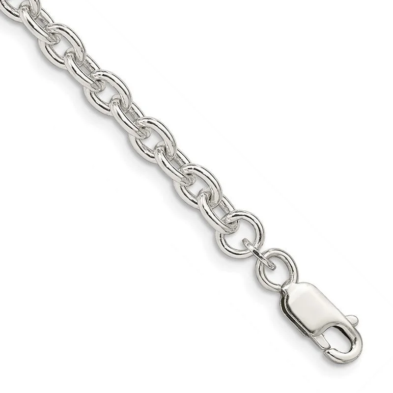 Luxury Gemstone Tennis Bracelets-Sterling Silver 4.5mm Cable Chain Bracelet