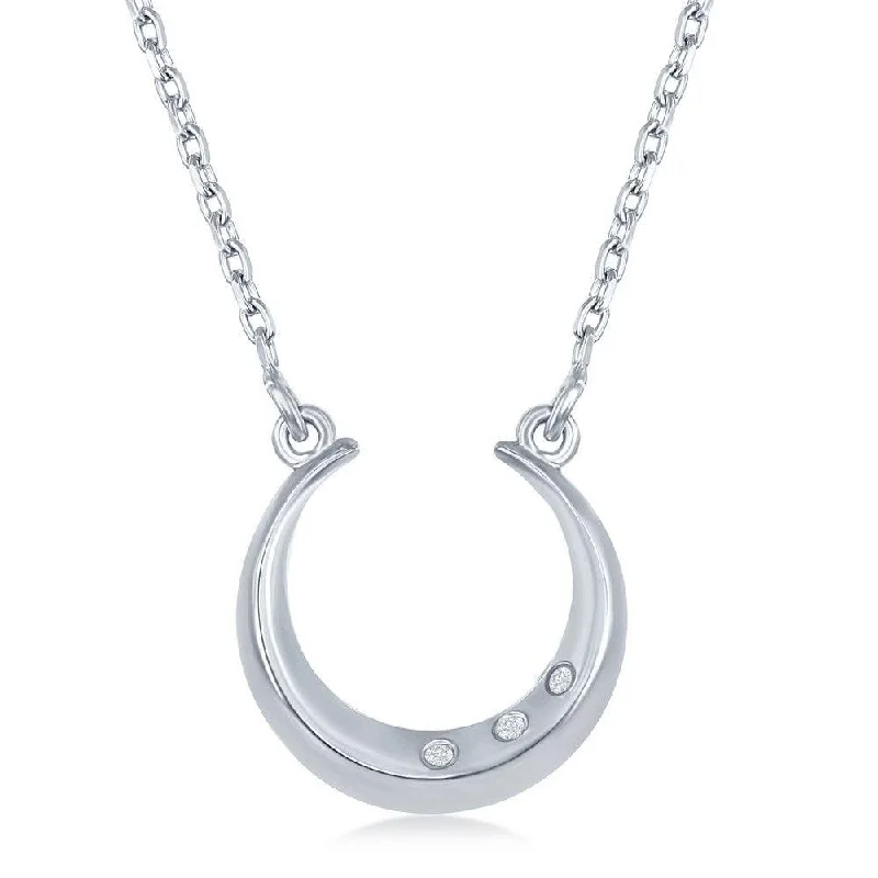 Sterling Silver Diamond Horseshoe Necklace