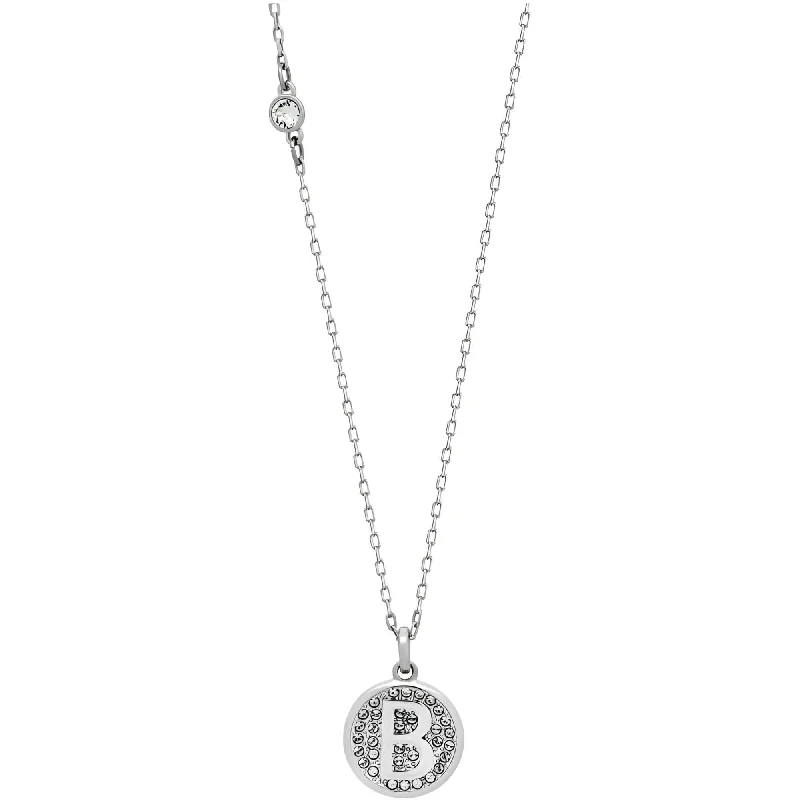 Swarovski Women's Pendant Necklace - Rhodium Plated Letter B Crystal Pavé | 5353204