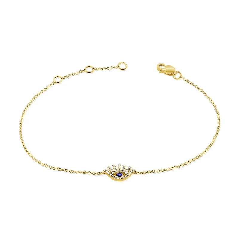 Modern Gold Bracelets-14K Evil Eye & Hamsa Chain Bracelet