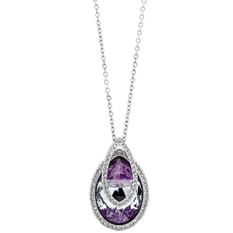 Swarovski Women's Necklace - Dew Florette Purple and Clear Crystal Pendant | 5230024