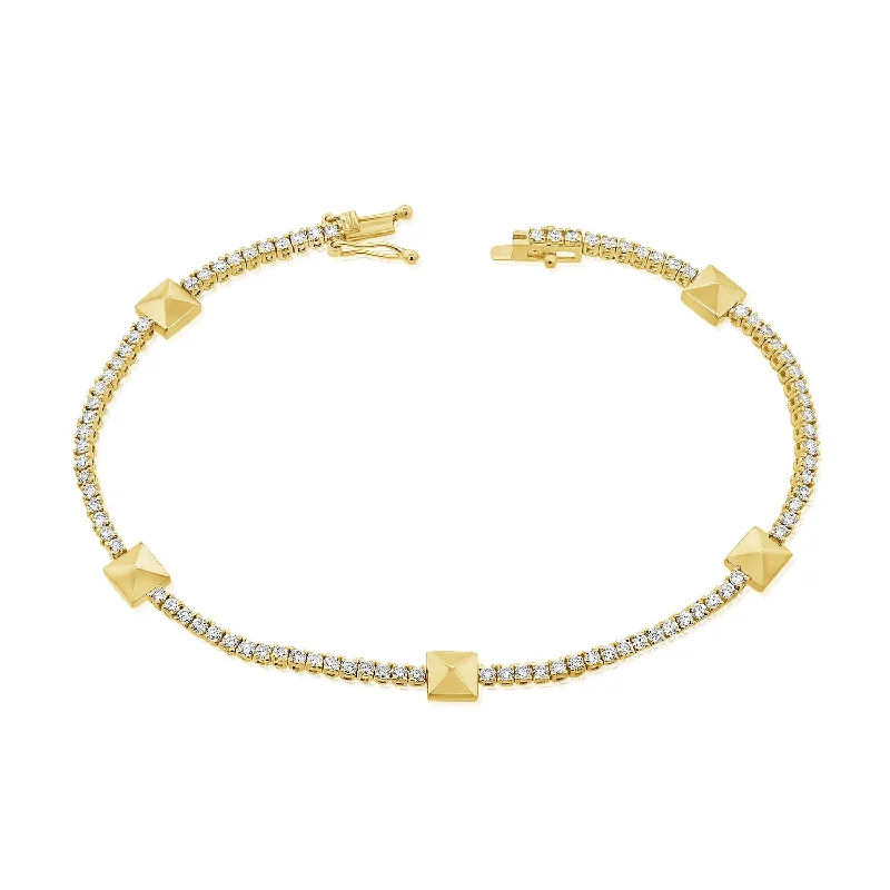 Personalized Gold Bracelets-Radiant 1.60-Carat Diamond Tennis Bracelet in 14K Gold