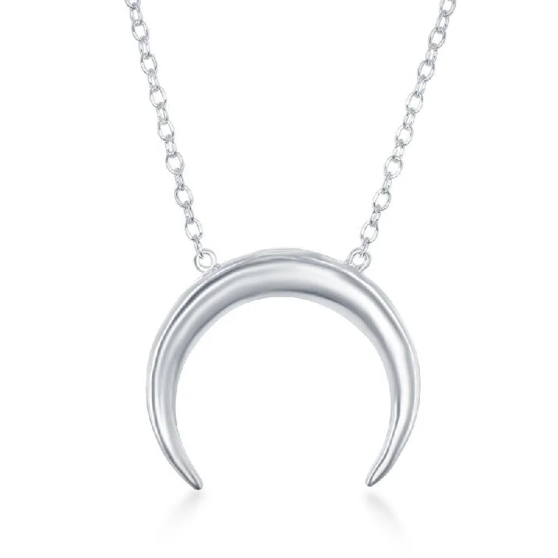 Sterling Silver Reverse Horn Design Necklace