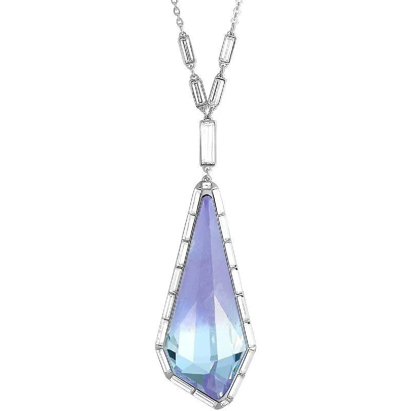 Swarovski Women's Necklace - Purple and Clear Crystals Pendant, 28 inch | 5092181