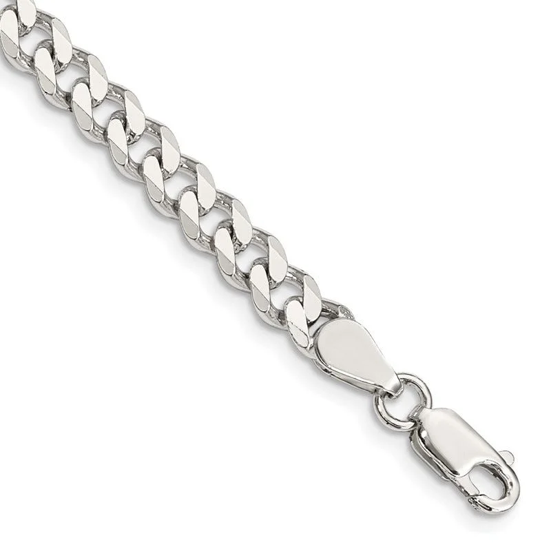 Men's Silver Bracelets-Sterling Silver 6mm Curb Chain Bracelet