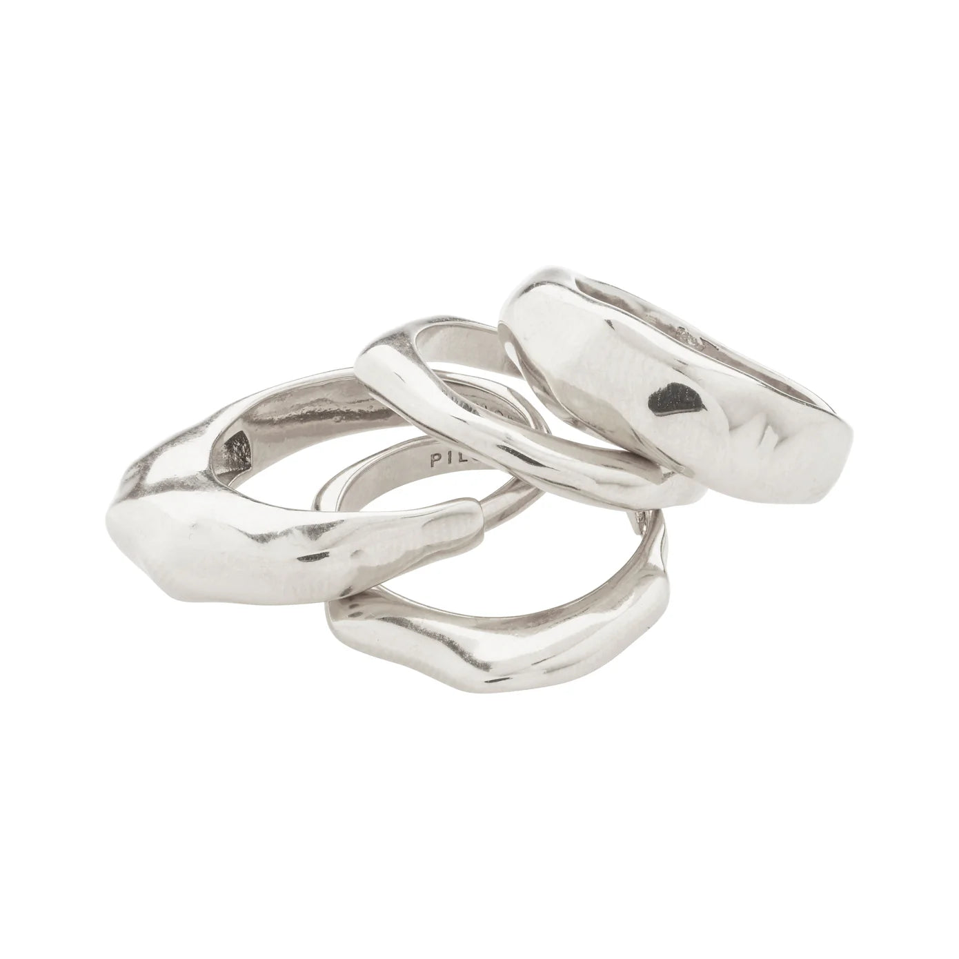 Bridal Rings-Asher Silver Plated Ring Set