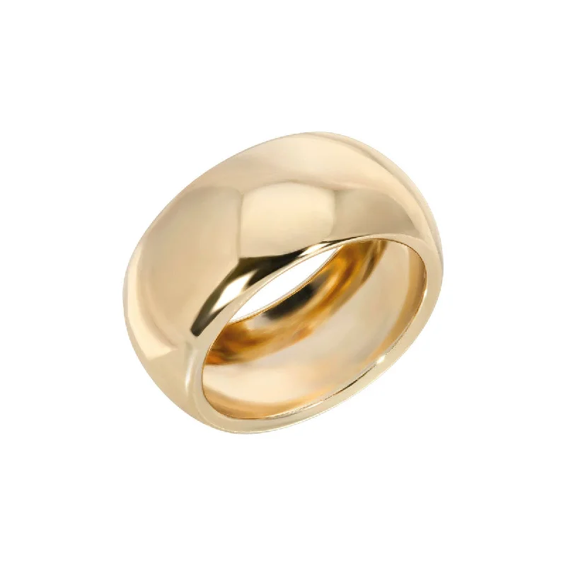 Silver Gemstone Rings-Gold Plated Domed Ring