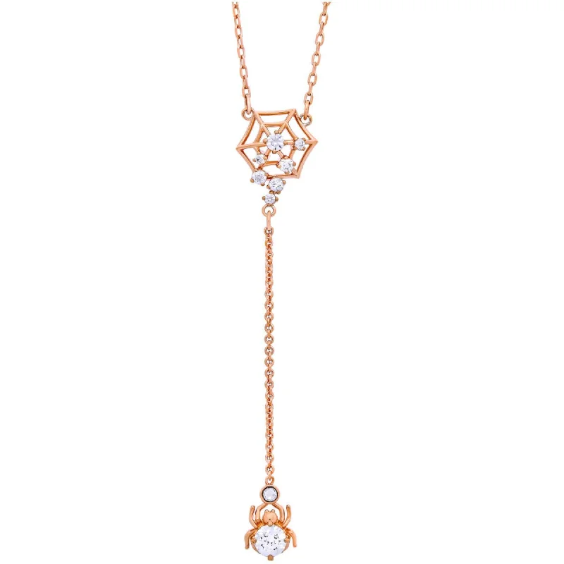 Swarovski Women's Necklace - Precisely Rose Gold Plated White Crystal Y | 5499885