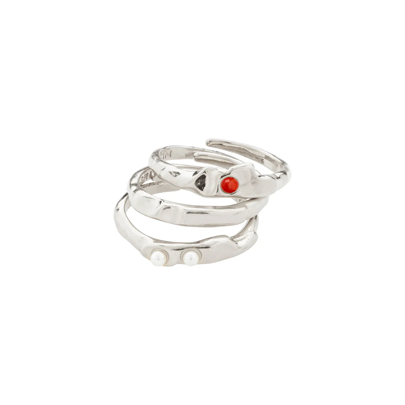 Silver and Gold Rings-Trust Silver Plated Ring Set