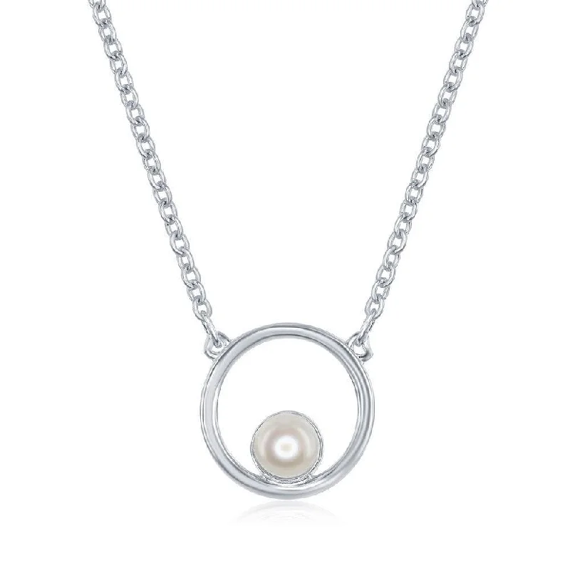 Sterling Silver Open Circle with FWP Necklace