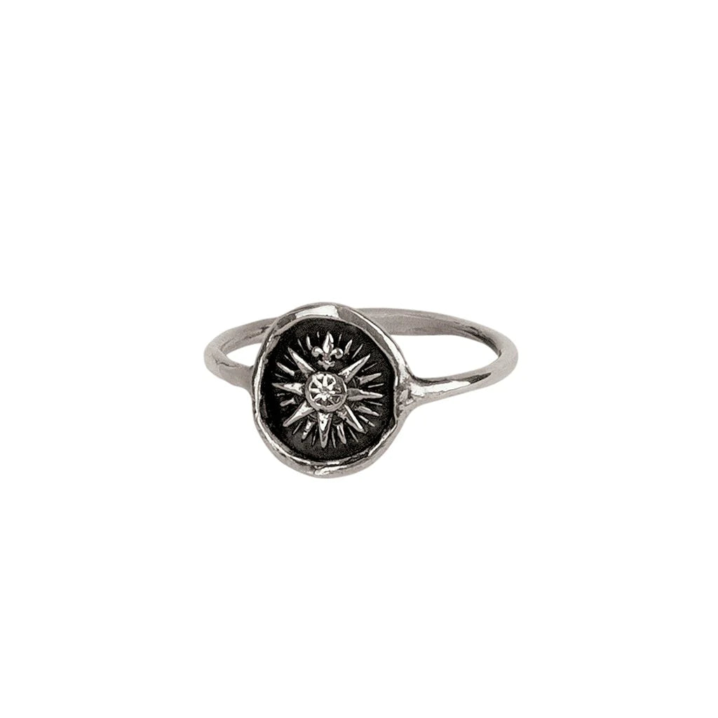 Designer Gold Rings-Direction Mini Talisman Ring