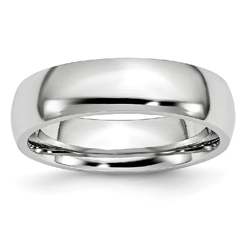 Modern Engagement Rings-6mm Cobalt Polished Domed Standard Fit Band