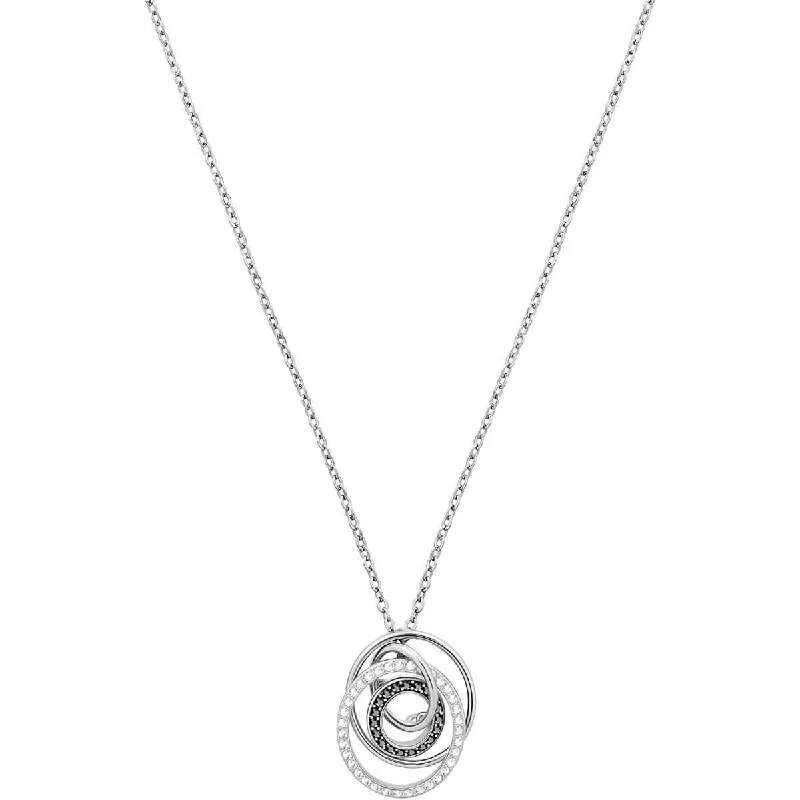 Swarovski Women's Necklace - Greeting Rhodium Plated Ring Pendant | 5411123