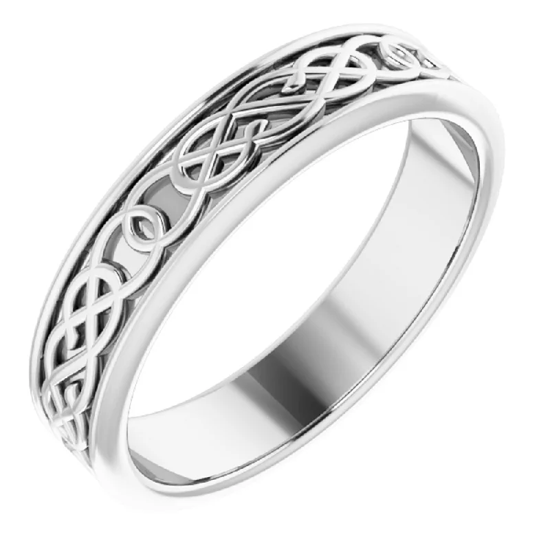 Handcrafted Engagement Rings-Men's 7mm Platinum Celtic Inspired Standard Fit Band