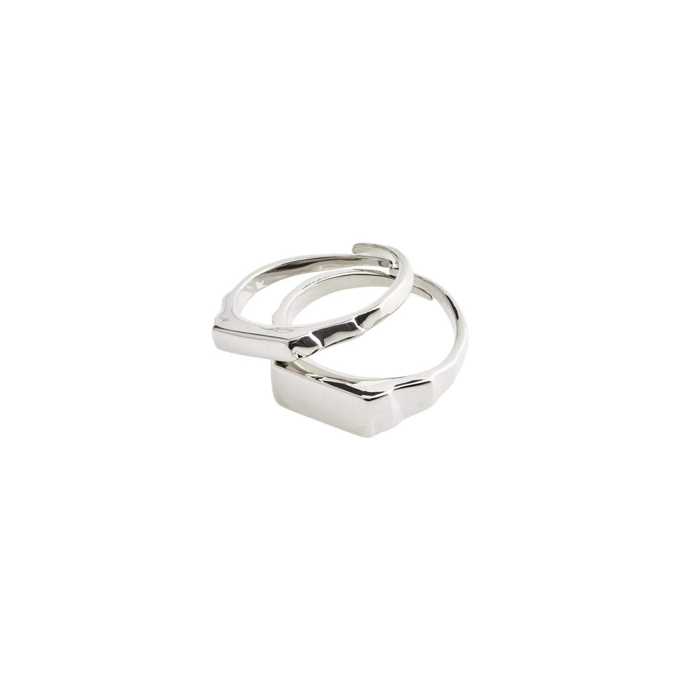 Dainty Gold Rings-Blink Silver Plated Ring Set